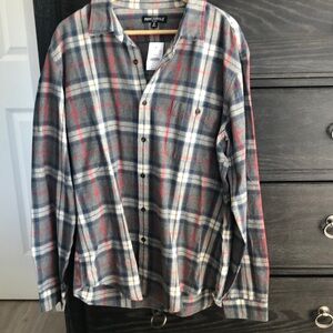 J. Crew Gray and Red Casual Button Down Shirt